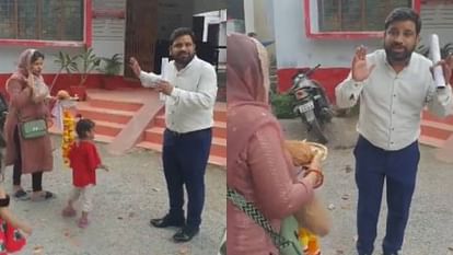 Rewa News Woman had to perform the aarti of the police station incharge